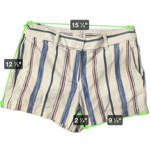 Women’s size 6 Loft Patriotic Striped Cotton Shorts